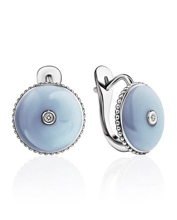 Romantic Blue Enamel Diamond Earrings The Heritage, image 