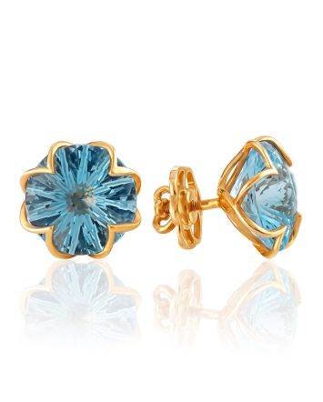 Versatile Blue Topaz Stud Earrings, image 
