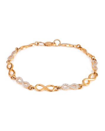 Classy Eternity Sign Bracelet With Crystals, image 