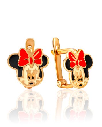 Minnie Mouse Earrings With Enamel, image 