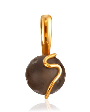 Matte Texture Smoky Quartz Pendant, image 