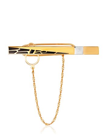 Statement Tie Clip With Crystal And Enamel, image 