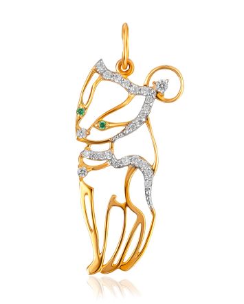 Cute Crystal Studded Cat Pendant, image 