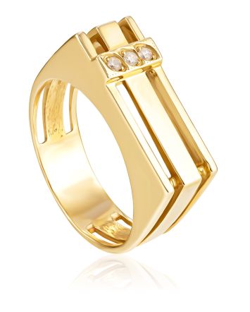 Bold Ring With Crystals, Ring Size: 8.5 / 18.5, image 