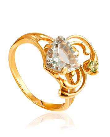 Ring With Amethyst And Chrysolite, Ring Size: 8 / 18, image 