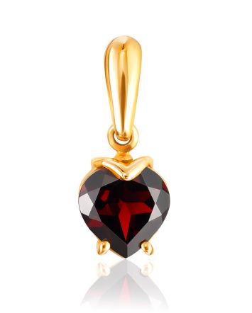 Chic Heart Shaped Garnet Pendant, image 