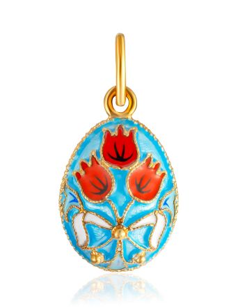 Floral Motif Enamel Egg Pendant The Romanov, image 