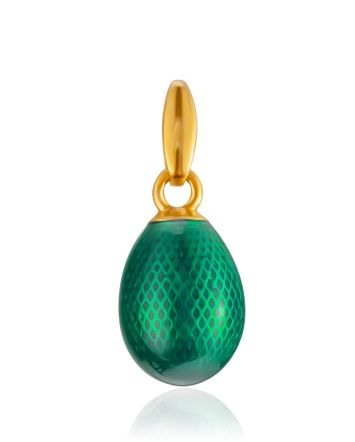 Tiny Emerald Color Enamel Egg Pendant The Romanov, image 