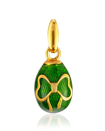 Chic Green Enamel Egg Pendant The Romanov, image 