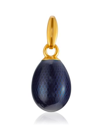 Tiny Blue Enamel Egg Pendant The Romanov, image 