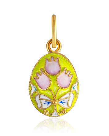 Floral Design Egg Pendant With Enamel The Romanov, image 
