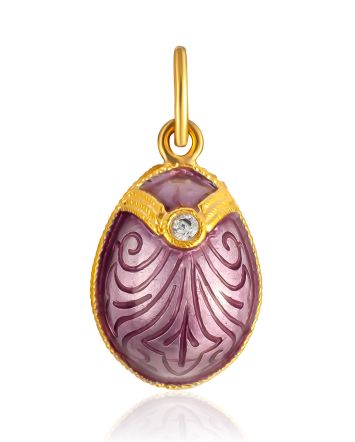 Egg Pendant With Pink Enamel And Crystal The Romanov, image 