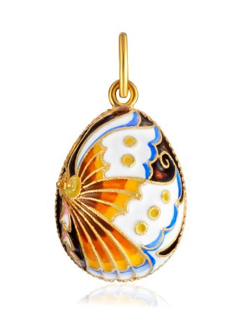 Butterfly Motif Egg Pendant With Enamel The Romanov, image 