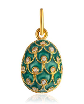 Fabulous Enameled Egg Pendant With Crystals The Romanov, image 