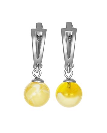Geometric Design Amber Earrings, image 