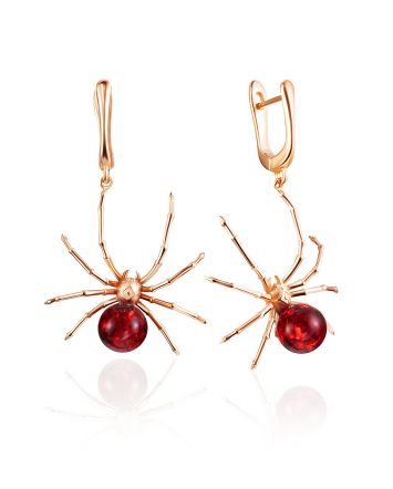 Amber Spider Earrings, image 