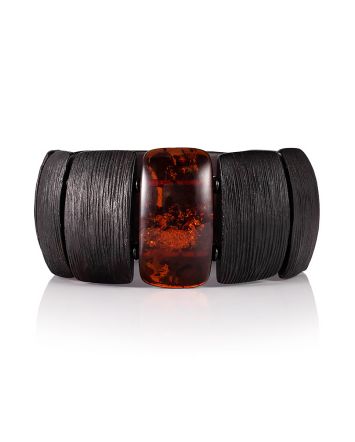 Bold Dark Amber Cuff Bracelet, image 