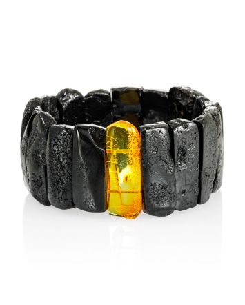 Exclusive Dark Amber Bracelet With Insect, image 