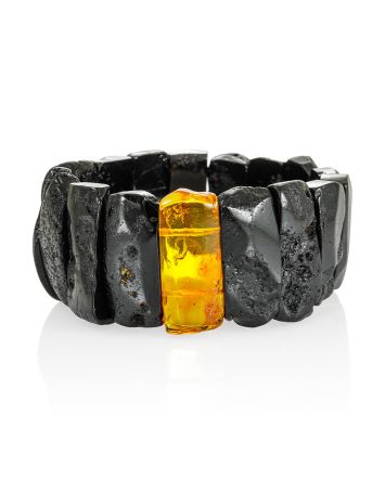 Exclusive Dark Amber Bracelet With Insect Inclusion, image 