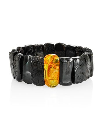 Stunning Dark Amber Cuff Bracelet With Insect Insertion, image 
