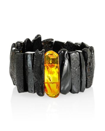 Black Amber Bracelet With Insect Insertion, image 