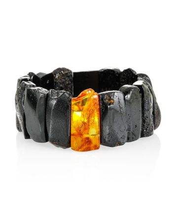 Voluminous Amber With Inclusion Cuff Bracelet, image 