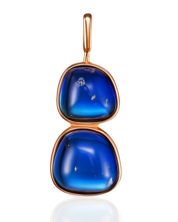 Sleek Design Blue Amber Pendant, image 