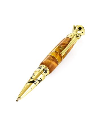 Bold Wooden Pen With Natural Amber, image 