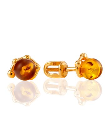 Luminous Amber Stud Earrings, image 