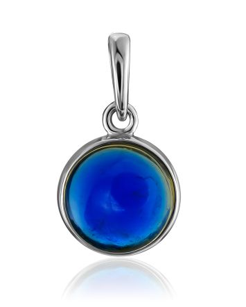 Minimalist Design Blue Amber Pendant, image 