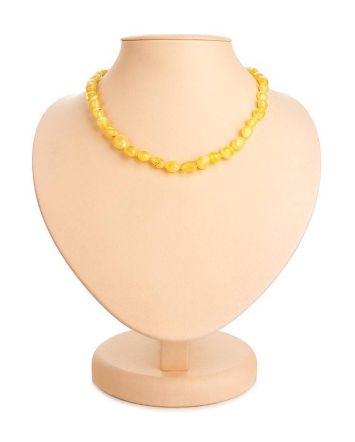 Honey Amber Beaded Choker Necklace, image 