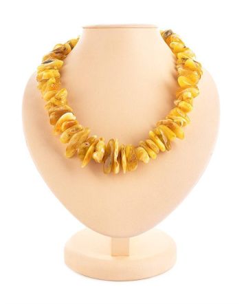 Honey Amber Beaded Necklace, image 