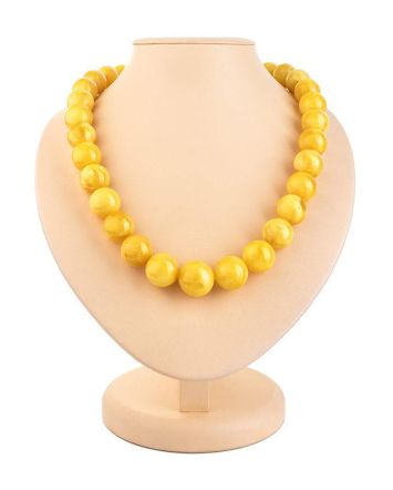 Honey Amber Ball Beaded Necklace, image 