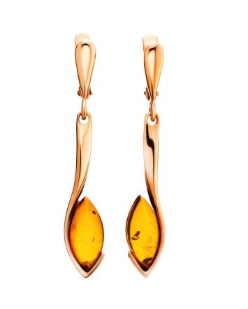 Classy Amber Dangles In Gold-Plated Silver The Adagio, image 
