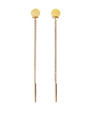Amber Earrings In Gold-Plated Silver The Jupiter, image 