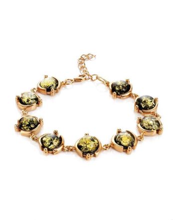 Link Amber Bracelet In Gold Plated Silver The Sphere, image 