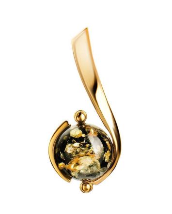 Amber Pendant In Gold-Plated Silver The Sphere, image 