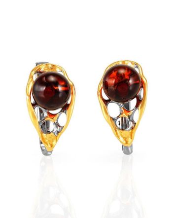 Amber Earrings In Gold-Plated Silver The Turandot, image 