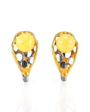 Amber Earrings In Gold-Plated Silver The Turandot, image 