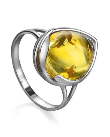 Lovely Amber Ring In Sterling Silver The Selena, Ring Size: 9 / 19, image 