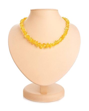 Lemon Amber Beaded Necklace, image 