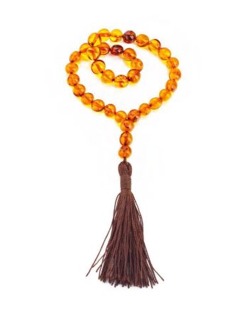 Muslim 33 Cognac Amber Prayer Beads, image 