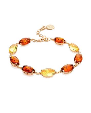 Link Amber Bracelet In Gold Plated Silver The Casablanca, image 