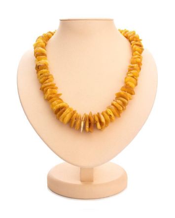 Honey Amber Beaded Necklace, image 