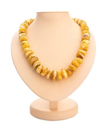 Bold Amber Beaded Necklace, image 