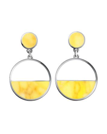 Push Back Amber Earrings In Sterling Silver The Monaco, image 