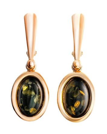 Drop Amber EarringsIn Gold-Plated Silver The Goji, image 