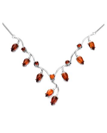 Classic Amber Necklace In Sterling Silver The Verbena, image 