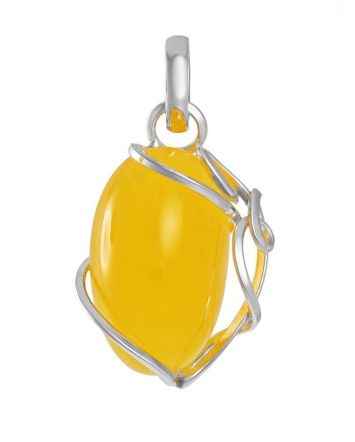 Honey Amber Pendant In Sterling Silver The Flamenco, image 
