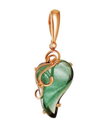 Gold-Plated Pendant With Bright Synthetic Tourmaline The Serenade, image 
